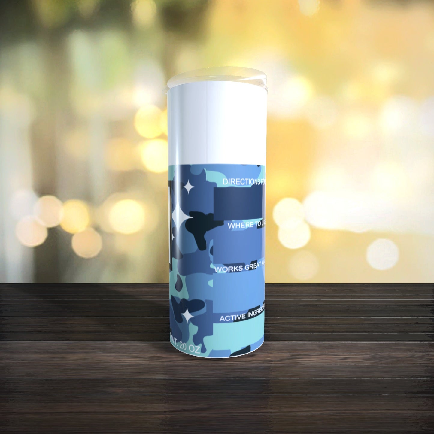 Customizable Spray Can Tumbler Template - Be Gone Template - Blue Camo - Digital Design - Sublimation Tumbler