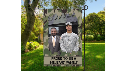 Proud to be a Military Family Garden Flag