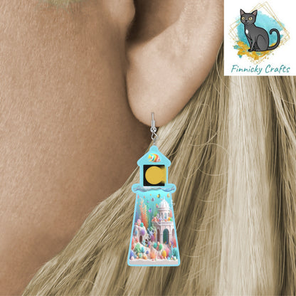 Underwater Lighthouse Sign, Nightlight, Keychain, Earrings, Sublimation, Digital, PNG, Design, Download
