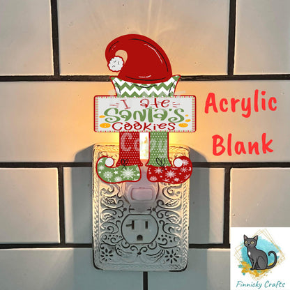 Green Red Elf Sign Tag - Customizable, Christmas Ornament, Christmas Tag, Nightlight, Sublimation, Digital, PNG, Design, MDF and Acrylic