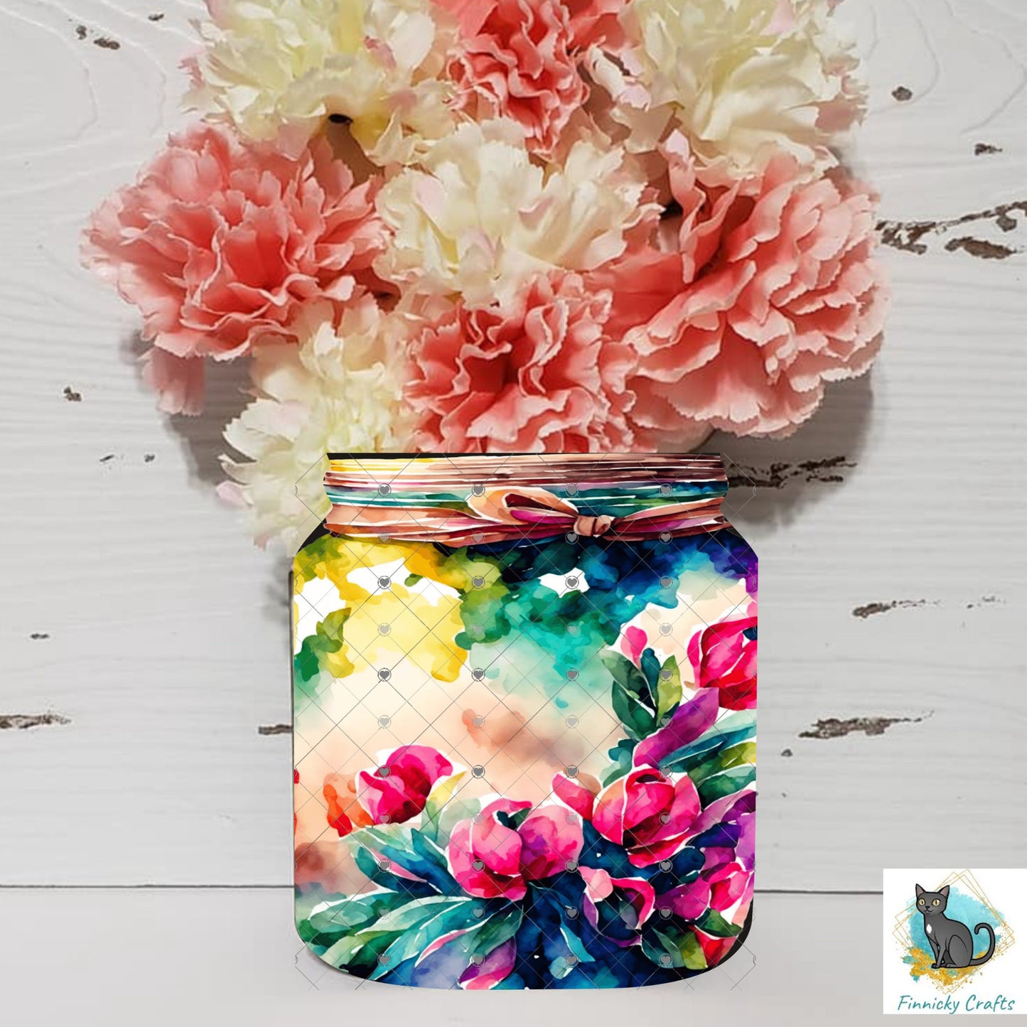 Flower Holder Mason Jar, Mother's Day, Customizable, Sublimation, Digital, PNG, Design, Download