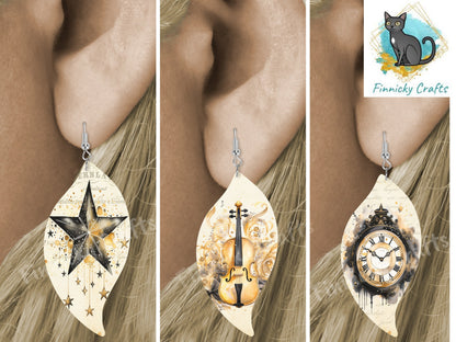 Swirl Bundle, Vintage New Year's Design, Earrings, Keychain, Wall Hanger, Door Hanger, Sublimation, Digital, PNG, Design, Download Only