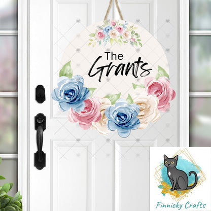 Welcome, Mom, Customizable Floral Round Door Hanger PNG File For Sublimation of Door Hangers, Earrings, Digital Design Download