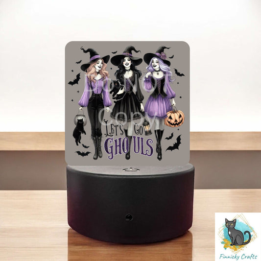 Witches png - Sublimation Designs - Square Acrylic - Light Base - Home Decor - Night Light - Lets Go Ghouls