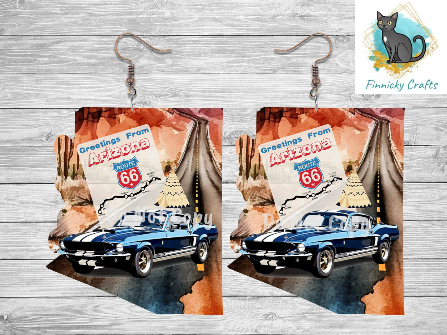 Arizona State Shape, Route 66, Sublimation, PNG, Digital Download, Earrings, Door Hanger, Decoration, Ornament