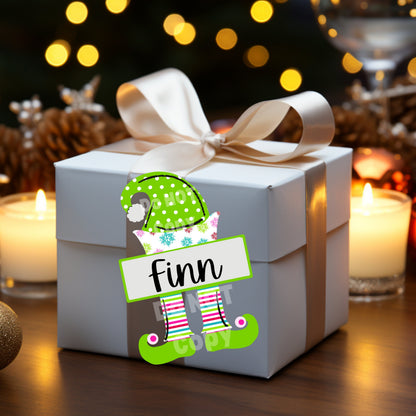 Green Red Elf Sign Tag - Customizable, Christmas Ornament, Christmas Tag, Nightlight, Sublimation, Digital, PNG, Design, MDF and Acrylic