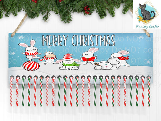 Candy Cane Countdown with and without numbers - Merry Christmas - Rabbits - Cow - Sublimation Sign