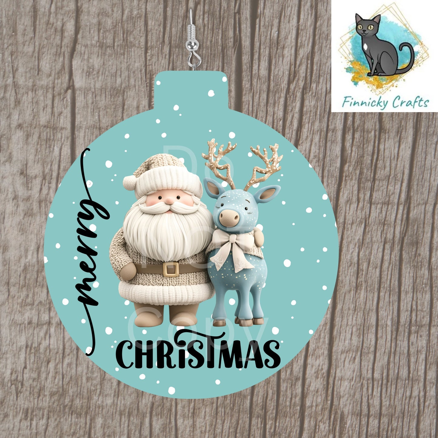 Fishing Bobber Ornament, Santa Reindeer Christmas, Customizable, Personalize, Sublimation, Digital, PNG, Design, Download Only, Night Light