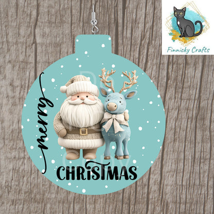 Fishing Bobber Ornament, Santa Reindeer Christmas, Customizable, Personalize, Sublimation, Digital, PNG, Design, Download Only, Night Light