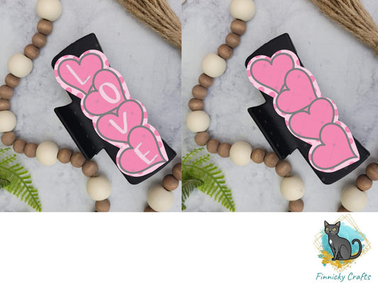 Valentine's Day LOVE hearts Large hair clip, Large Hair Claw Png, Heart Hair Clip, Hair Claw Design,  Sublimation Design, Digital Download