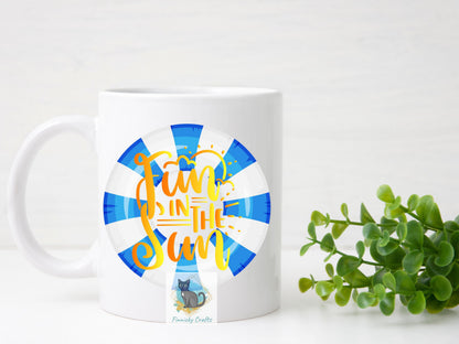 Sublimation Fun in the Sun Round Sign - T-shirt - Cap - Pillow - Apron - Coaster - Cup - Bag Design - Digital Download