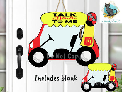 Golf Cart, Talk Birdie to Me, Sublimation, PNG, Digital Download, Earrings, Door Hanger, Decoration, Ornament