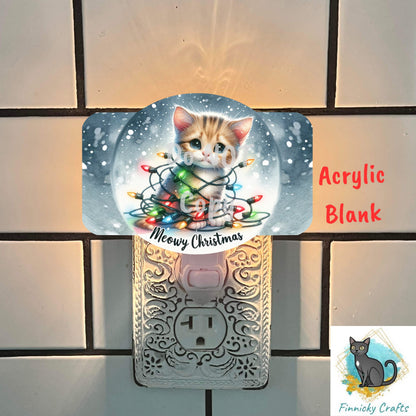 Plaque, Cat, Christmas ornament, lights, Sublimation, Digital, PNG, Design, Download Only, Ornament, Decoration, Sign, DTF