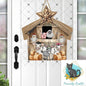 Barnyard Scene with Nativity Shape - Sublimation - Ornament, Decor, Etc. - Cows, Pigs, Donkey, Chickens, Sheep