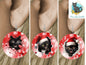 Circle Round 3D Christmas Black Cats Customizable Design Bundle, Sublimation, Digital, PNG, Design, Download