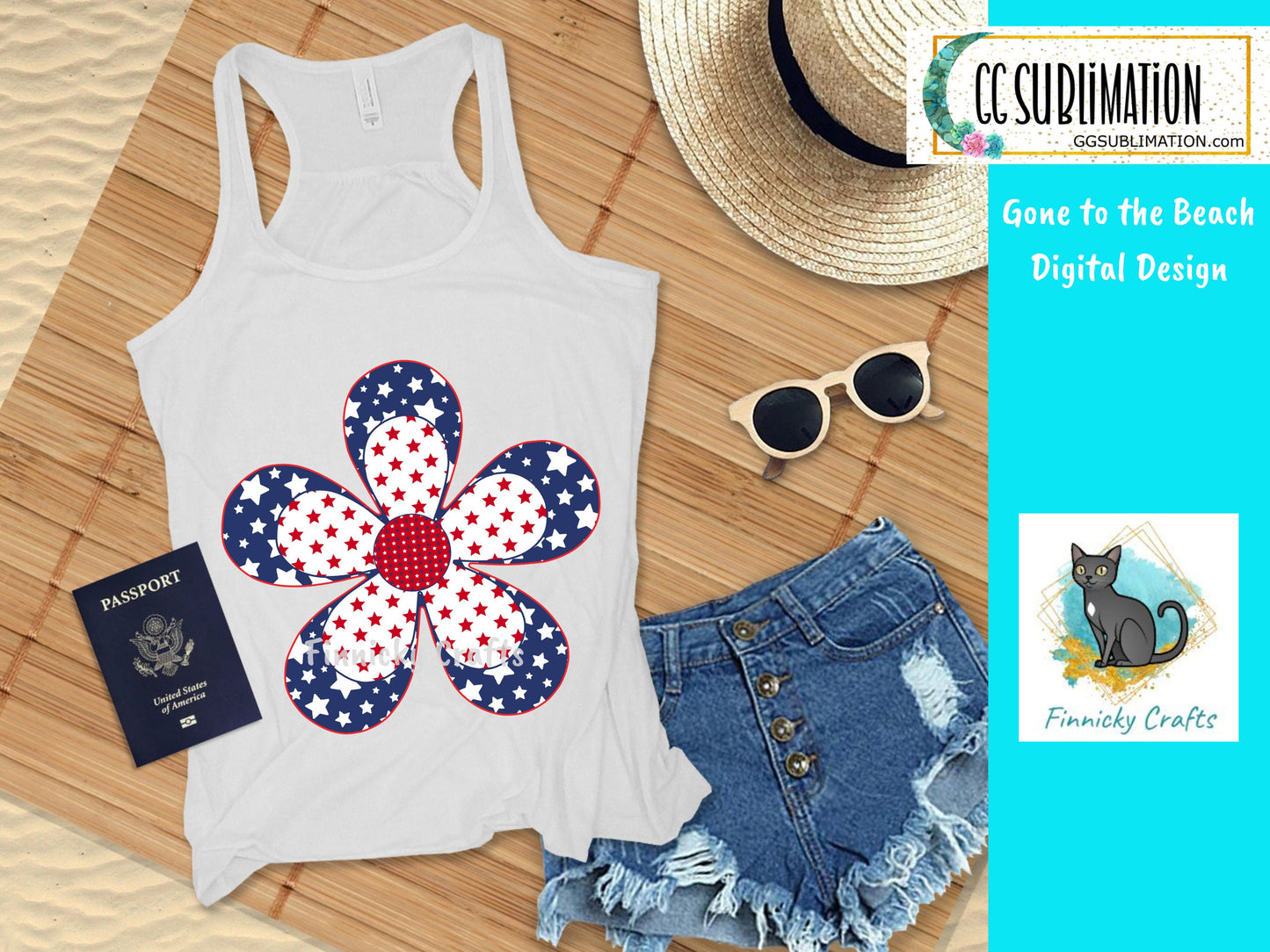 Patriotic Sublimation Flower Digital Design- Earrings - Signs