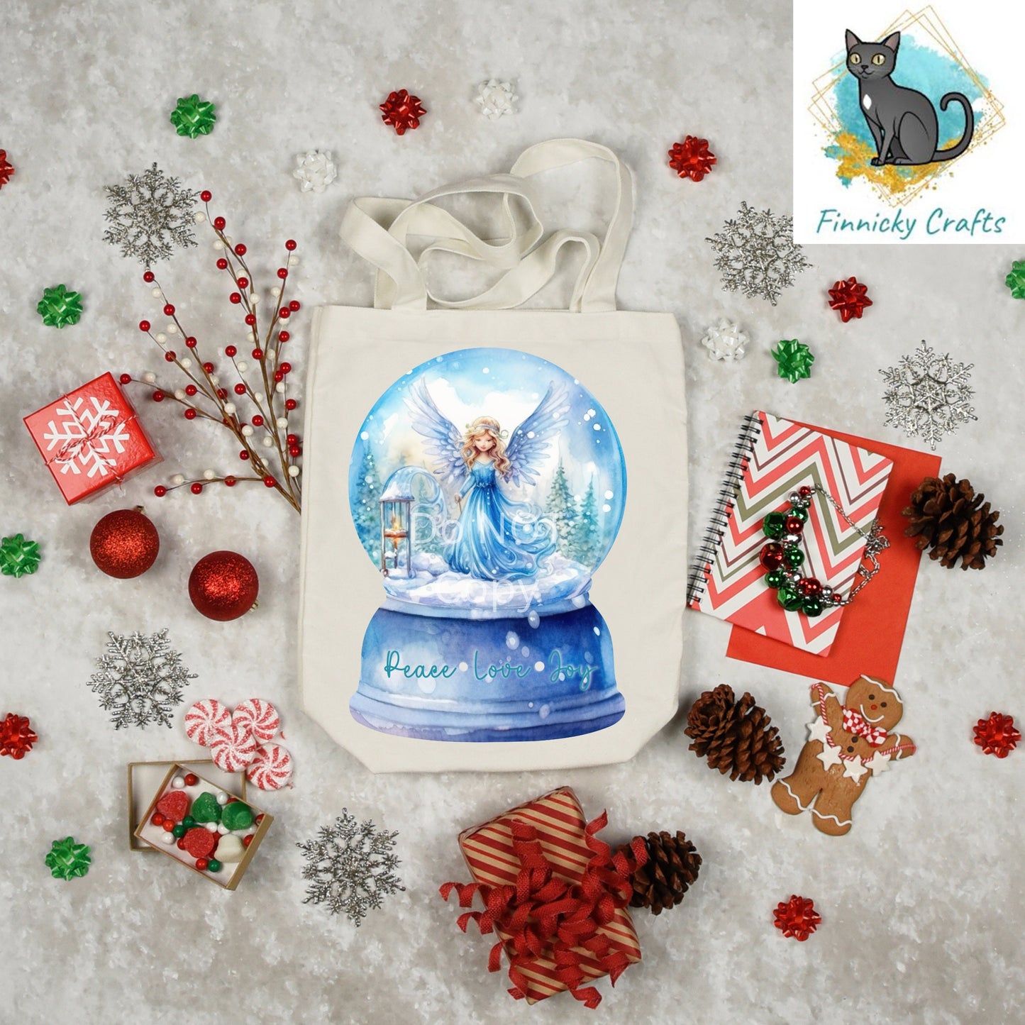 Blue Angel Snow Globe Ornament Add Personalization - earrings, night light, sign -  Christmas Ornament Digital File, Night Light