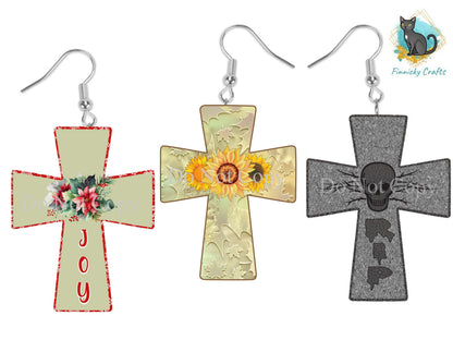 Cross Bundle, Sublimation, Digital, PNG Design, Download for Earrings, Wall Decor, Door Hanger, Keychain