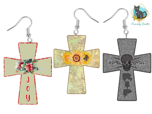 Cross Bundle, Sublimation, Digital, PNG Design, Download for Earrings, Wall Decor, Door Hanger, Keychain