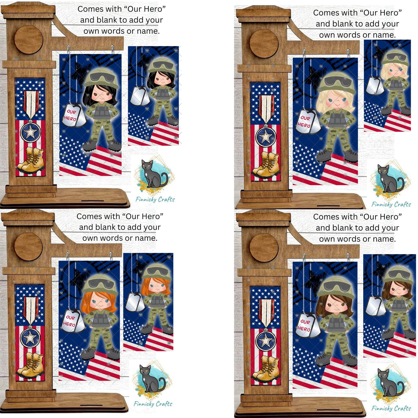 2-Piece, Customizable, Interchangeable Military Sign Inserts, Army Women, Bundle Sublimation, Digital, PNG, Design, Download