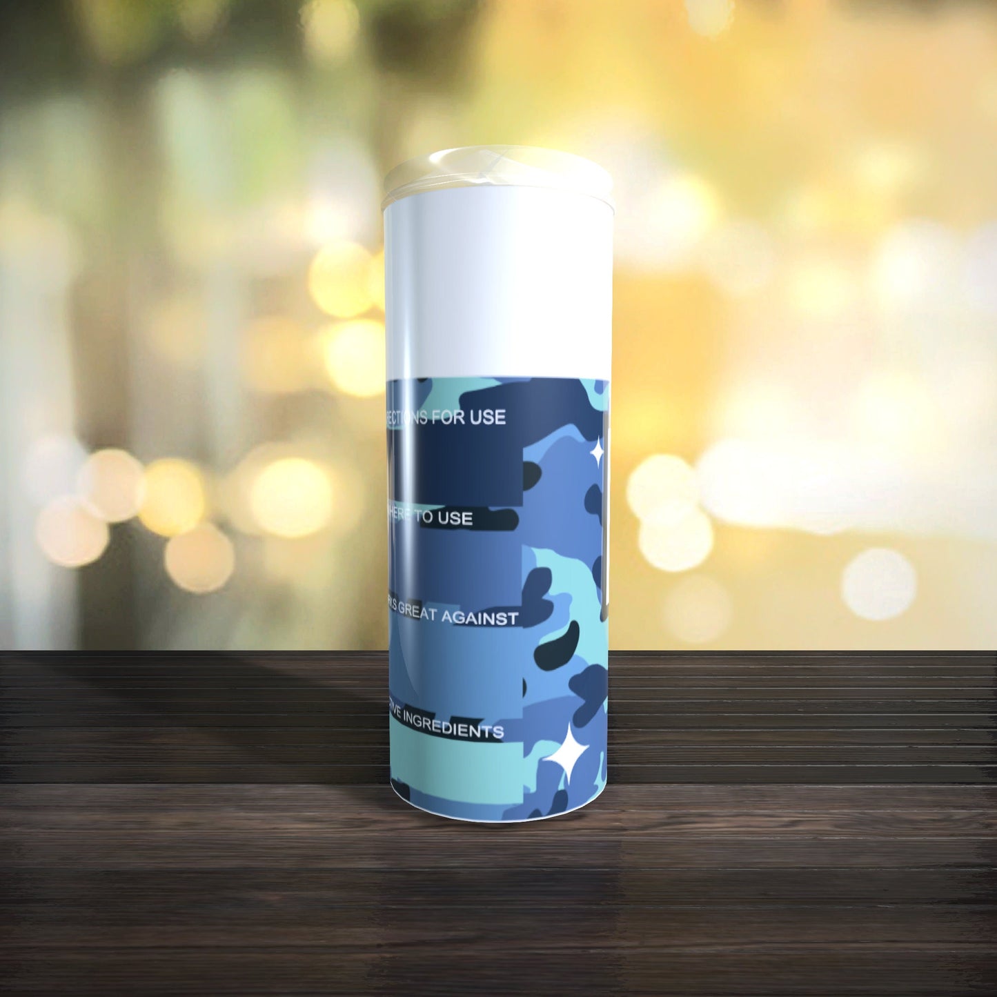Customizable Spray Can Tumbler Template - Be Gone Template - Blue Camo - Digital Design - Sublimation Tumbler