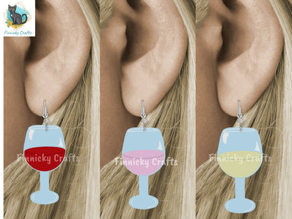 Wine Glass Bundle, Red Wine, Rose wine, White Wine, Earrings, Sublimation, Digital, PNG, Design, Download
