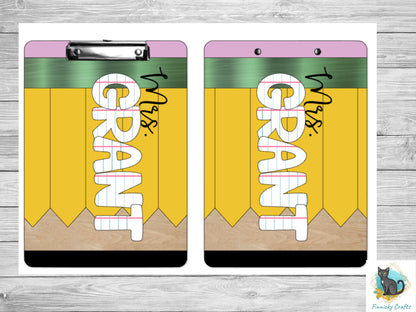 Pencil with lined paper letters - Digital Design - Sublimation Tumbler, clipboard, lip balm holder, key ring, bookmark