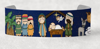 Nativity Scene , Bracelet Cuff Sublimation Designs - Small, Medium, Large PNG files - Winter - Christmas