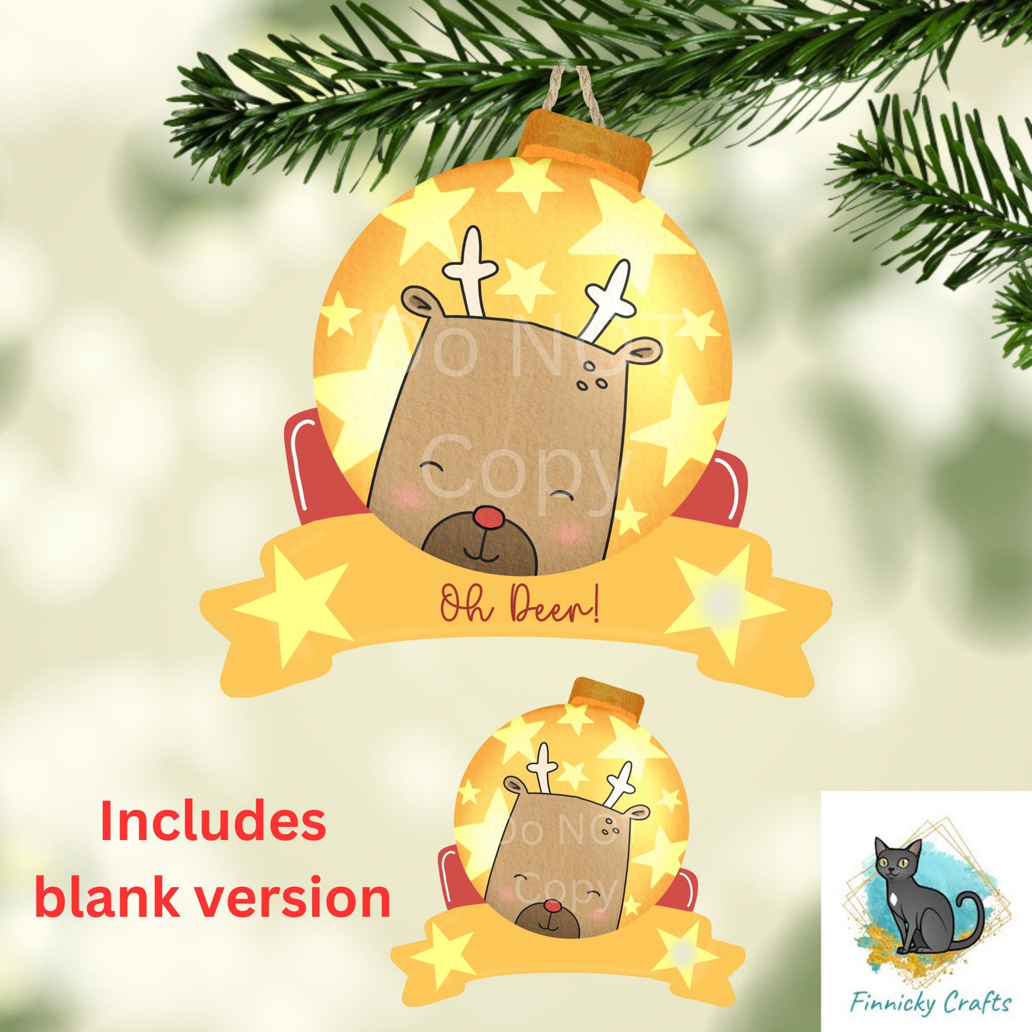 Fishing bulb, Oh Deer! Christmas ornament, Customizable, Personalize, Sublimation, Digital, PNG, Design, Download Only, Night Light