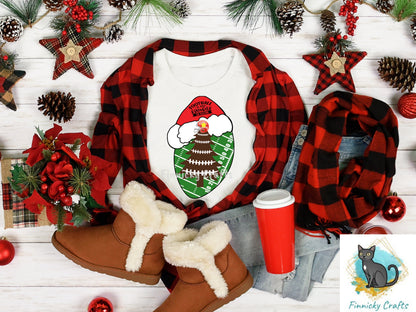 Football with Santa Hat, Earrings, Sublimation, Digital, PNG, Design, Download Only, Ornament, Decoration