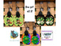 Clover with Leather Earrings, Shamrock, St. Patrick's Day, Gnomes, Rainbow, Gold, Highland Cow, Sublimation, PNG, Digital, Design, Download
