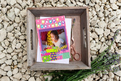 Customizable Pink Birthday Digital Garden Flag Design | Personalize with Name and Picture | 300 dpi PNG
