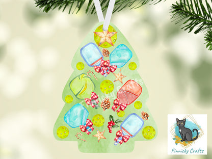 Pickleball Chubby Tree, Christmas Sign PNG, Digital Download, Sublimation, Decor, Earrings, Ornament, Badge Reel, Keyring
