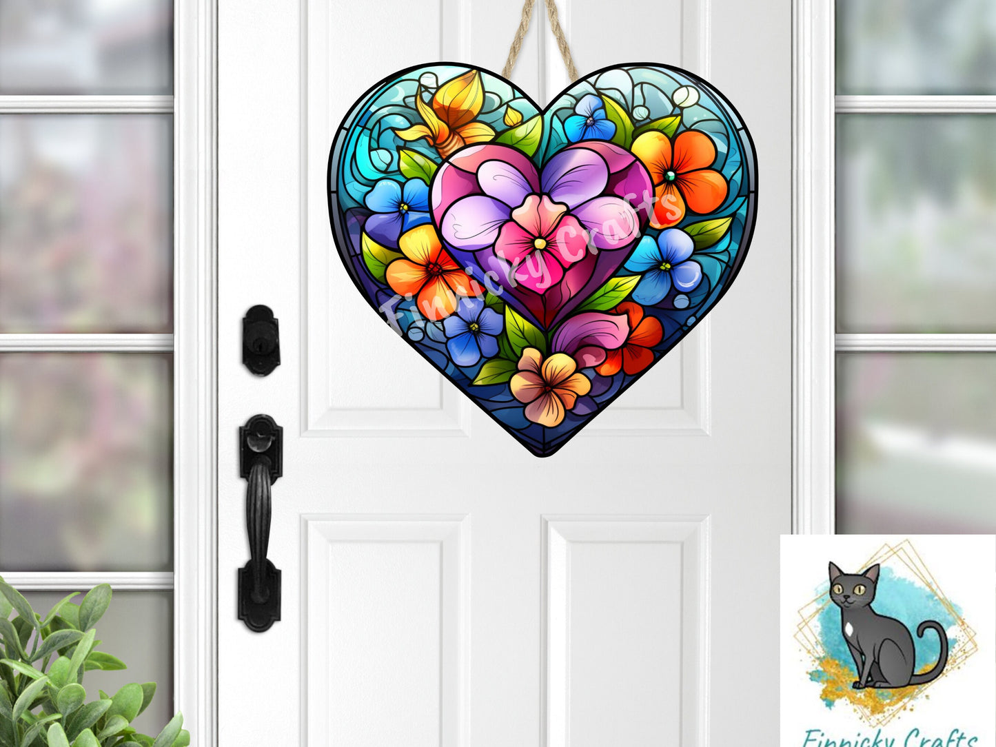 Stained Glass Heart, Earrings, Keychain, Wall Hanger, Door Hanger, Sublimation, Digital, PNG, Design, Download Only