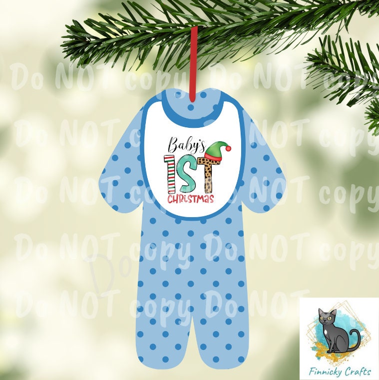 Baby's First Christmas Ornament Bundle png - Digital Design - Download - Kid Pajamas