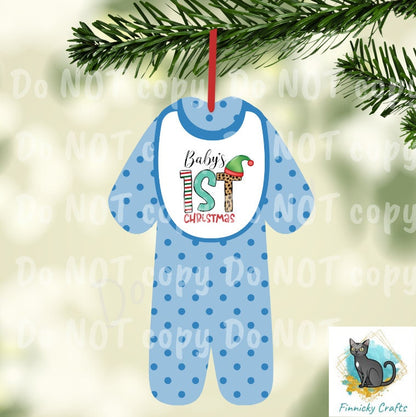 Baby's First Christmas Ornament Bundle png - Digital Design - Download - Kid Pajamas