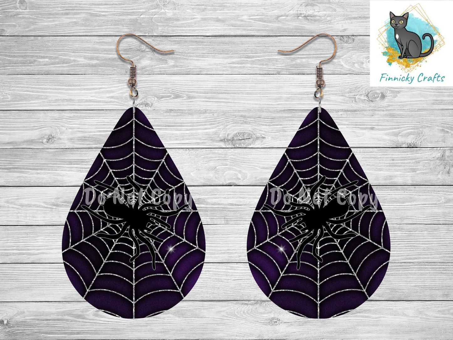 Purple Spider, Halloween, Spiderweb Large hair clip, small hair clip, earrings, sublimation, png