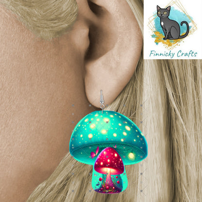 Mushroom Earrings Bundle Sublimation, Digital, PNG, Design, Download