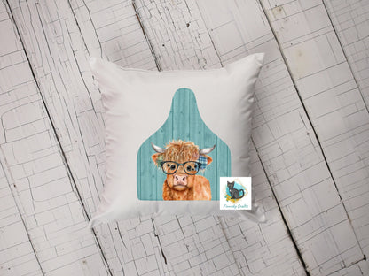 Customizable Highland Cow Tag Shape  png - Sublimation Designs Wall Hanger - Earring Png - Cow Tag Download
