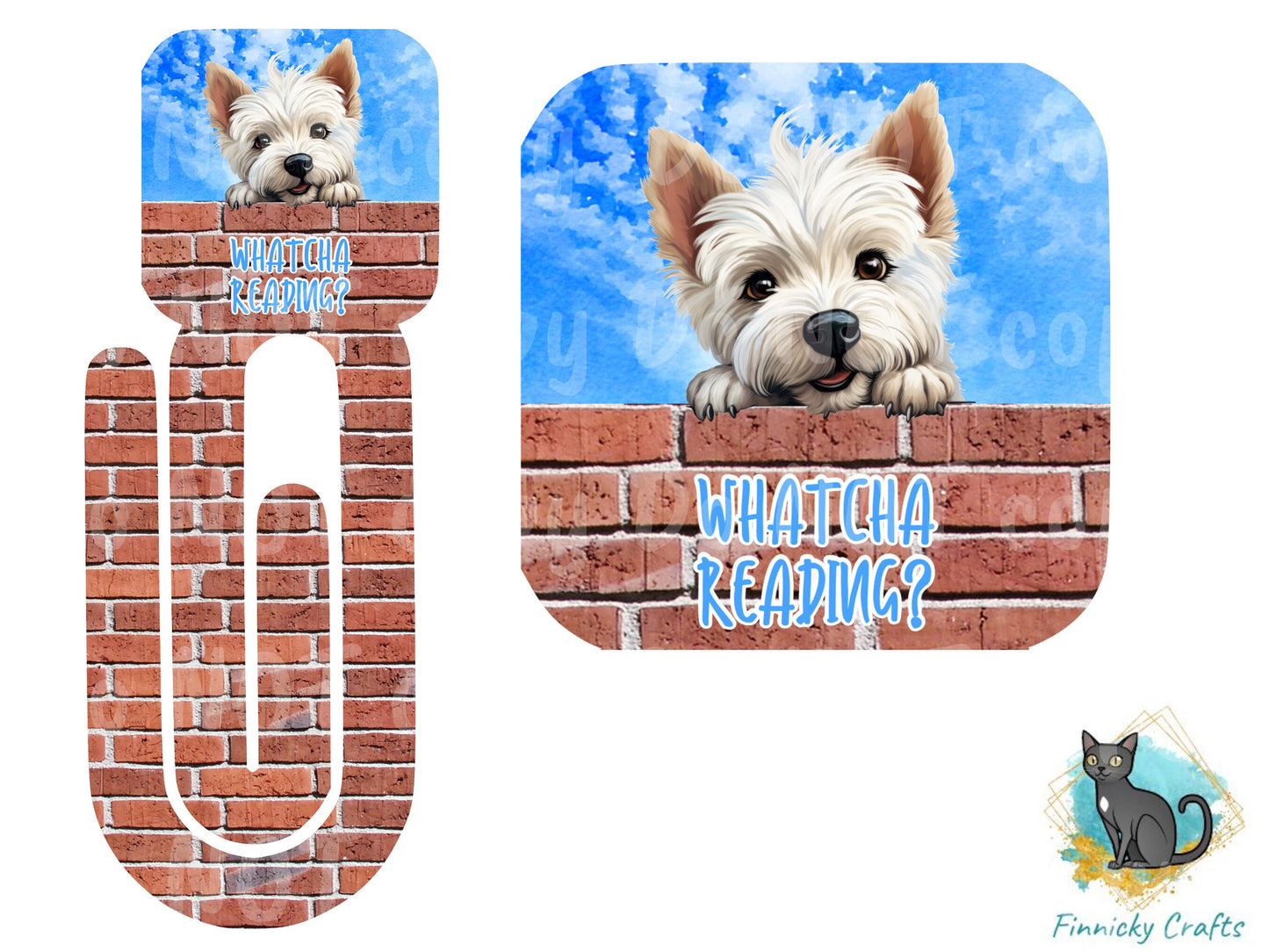Peeking Dogs Bookmarks - 5 Designs Bundle - German Shepherd, Corgi, Boxer, Shih Tzu, Brown Frenchie - Whatcha Reading? - PNG Download