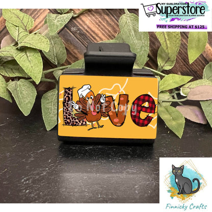 Large hair clip, small hair clip, earrings, Turkey, Love, Thanksgiving sublimation, png