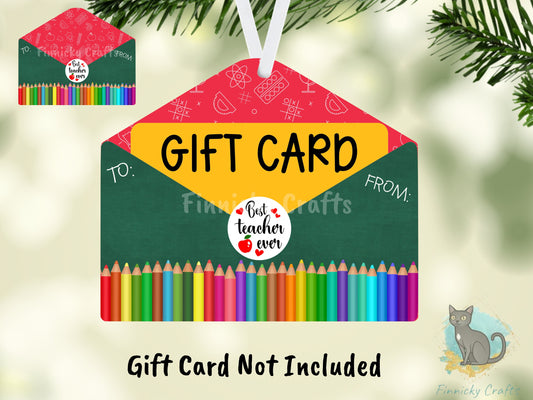 Customizable Best Teacher, Gift Card holder, Sublimation, Digital Design, PNG, Download, Decoration, Ornament