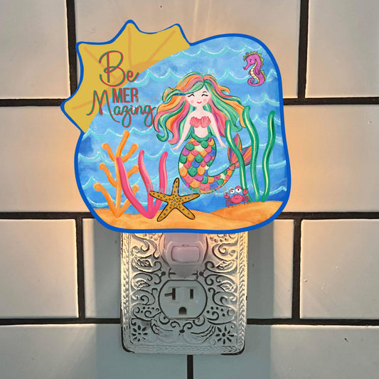 Sublimation Design, Be Mer Mazing - Sun Pool Blank - Beach Bag, Nightlight, Sign, Suncatcher, Car Vent, Earrings, Digital Download