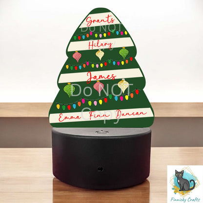Personalizable Chubby Christmas Tree - light base, night light -  Christmas Ornament Digital File, Acrylic, DTF