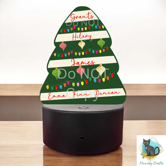Personalizable Chubby Christmas Tree - light base, night light -  Christmas Ornament Digital File, Acrylic, DTF