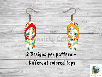 Hawaiian Flip Flops Earrings Shape  png - Sublimation Designs Earrings Png
