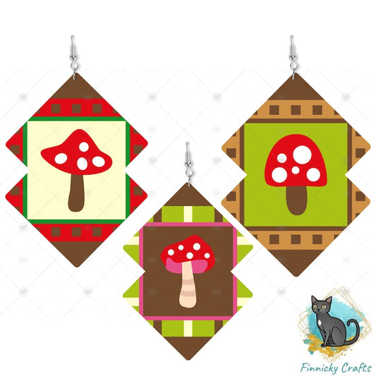 Boho Double Shape, Mushrooms, Sublimation Design, Download, Sign, Suncatcher, Night Light, Acrylic and MDF