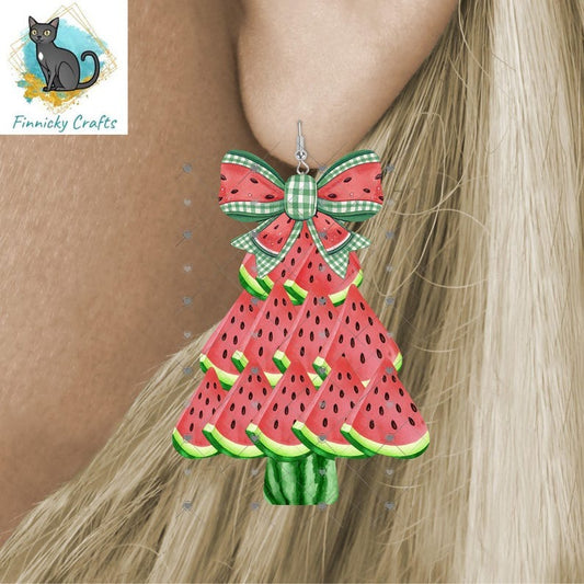 Watermelon Christmas Tree, Sublimation, Digital, PNG, Design, Download, Ornament, Night Light