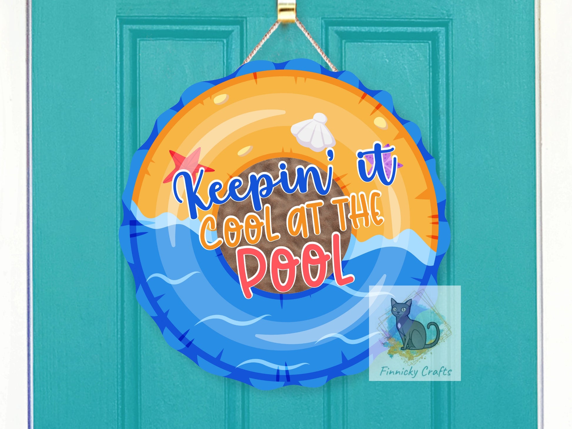 Keepin' It Cool at the Pool Round Sign/T-Shirt - Bag - Cup - Coaster - Pillow - Apron- Hat Design - Digital Download