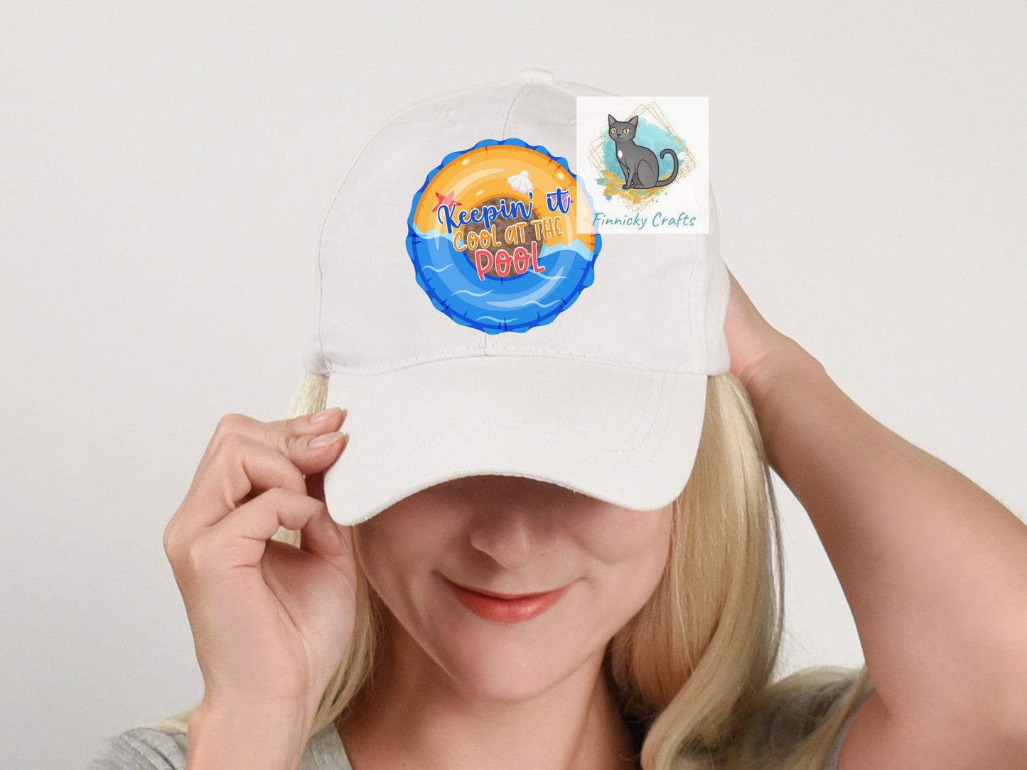 Keepin' It Cool at the Pool Round Sign/T-Shirt - Bag - Cup - Coaster - Pillow - Apron- Hat Design - Digital Download